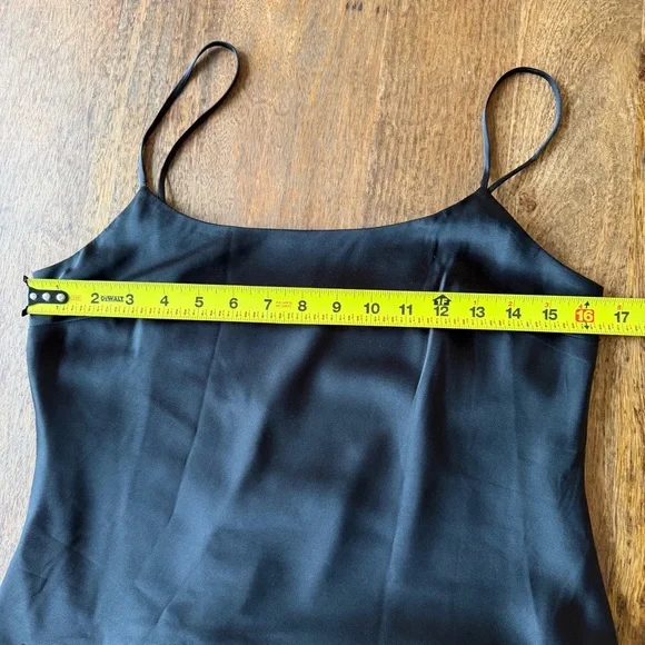 Express NWT Black Satin Adjustable Strap Midi Slip Dress Size S - Picture 6 of 8